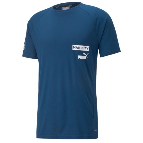 2022-2023 Man City Casuals Tee (Blue) (Your Name)