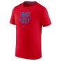 2022-2023 Barcelona Evergreen Crest Tee (Red) (RONALDINHO 10)