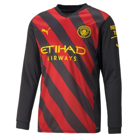 2022-2023 Man City Long Sleeve Away Shirt (HAALAND 9)