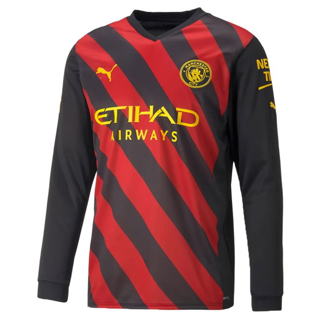 2022-2023 Man City Long Sleeve Away Shirt (Your Name)