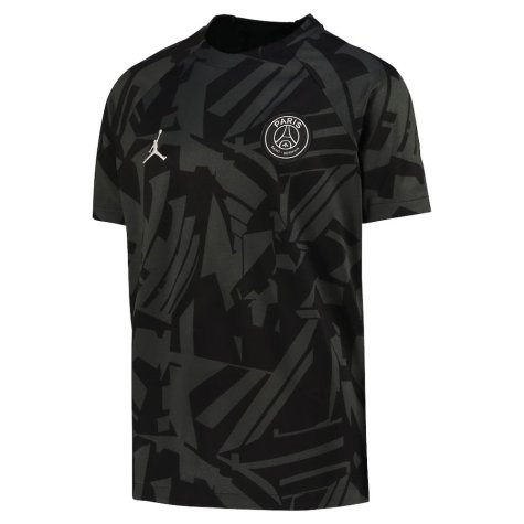 2022-2023 PSG Pre-Match Training Shirt (Black) - Kids (Your Name)
