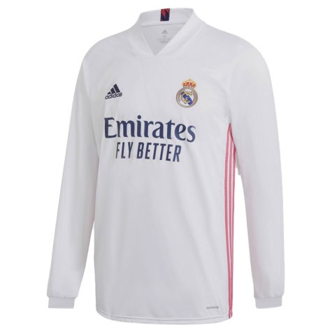 2020-2021 Real Madrid Long Sleeve Home Shirt (SOLARI 21)