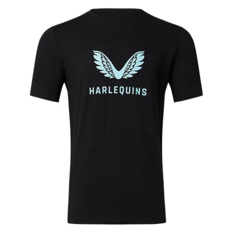 2022-2023 Harlequins Logo Tee (Black) (Your Name)
