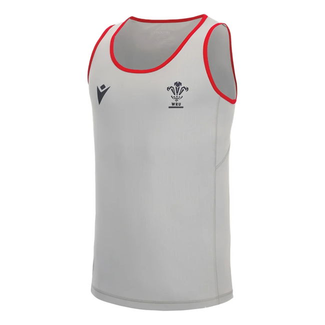 2022-2023 Wales WRU Training Poly Dry Singlet (Grey) (Your Name)