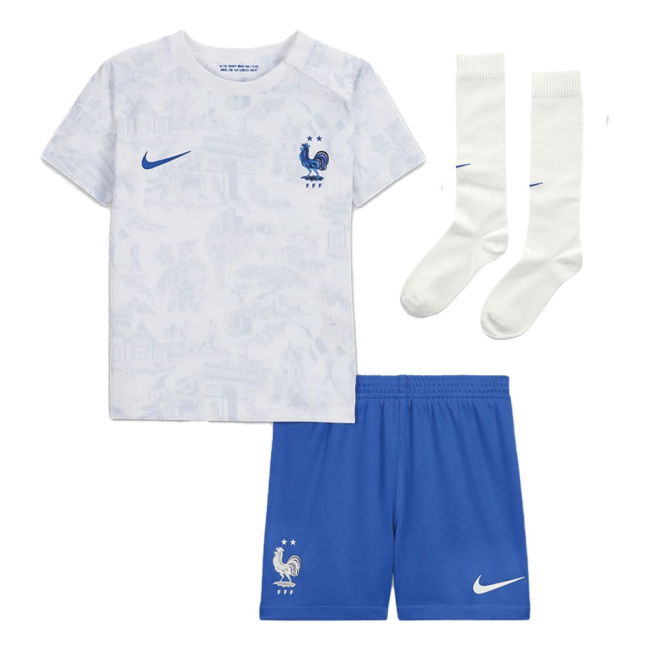 2022-2023 France Away Little Boys Mini Kit (Mbappe 10)