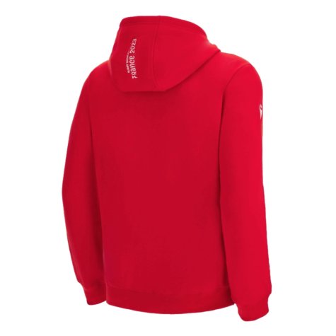 Wales RWC 2023 Full Zip Cotton Hooded Sweatshirt (Red)