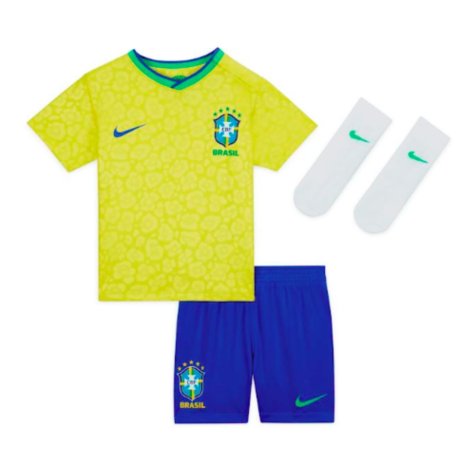 2022-2023 Brazil Home Infants Baby Kit (Alex Sandro 6)