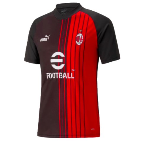 2022-2023 AC Milan Pre-Match Jersey (Black-Red) (MALDINI 3)