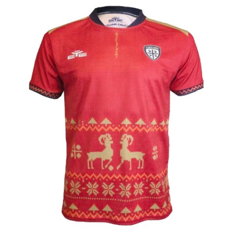 2022-2023 Cagliari Pre-Match Training Shirt (Red) (Your Name)