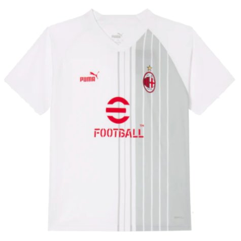 2022-2023 AC Milan Pre-Match Shirt (White-Red) - Kids (R LEAO 17)