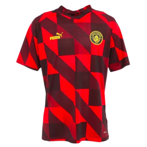 2022-2023 Man City Pre-Match Jersey (Tango Red) (STONES 5)