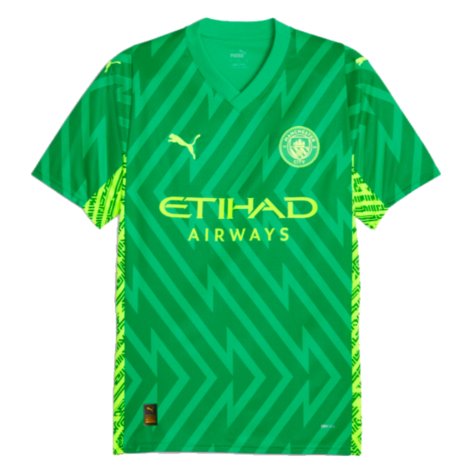 2023-2024 Man City Goalkeeper Shirt (Green) - Kids (Your Name)