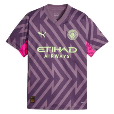 2023-2024 Man City Goalkeeper Shirt (Purple Charcoal) - Kids (Ederson M 31)