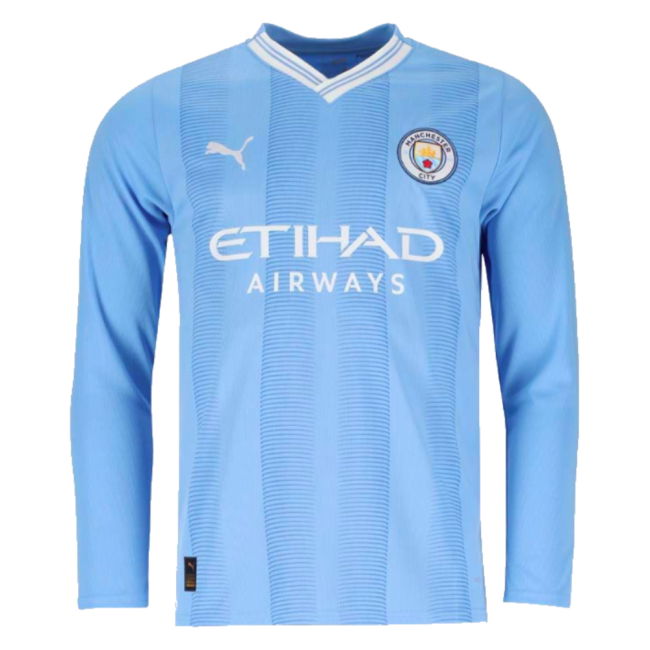 2023-2024 Man City Long Sleeve Home Shirt (DE BRUYNE 17)