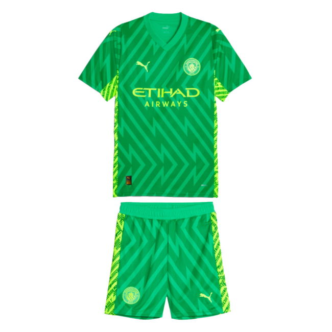 2023-2024 Man City Goalkeeper Mini Kit (Green) (Your Name)