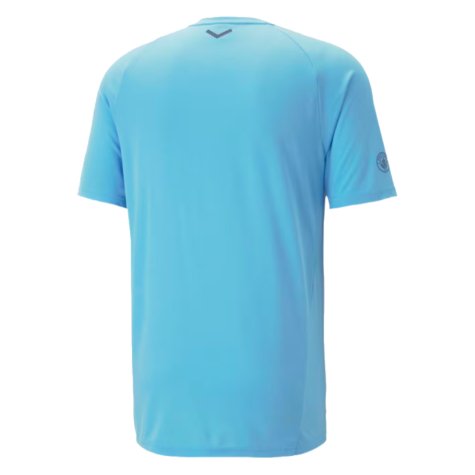 2023-2024 Man City Casuals Tee (Blue Wash) (DICKOV 10)
