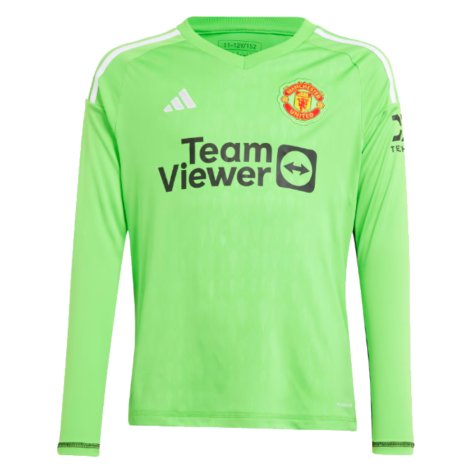2023-2024 Man Utd Home Goalkeeper Shirt (Solar Green) - Kids (DE GEA 1)