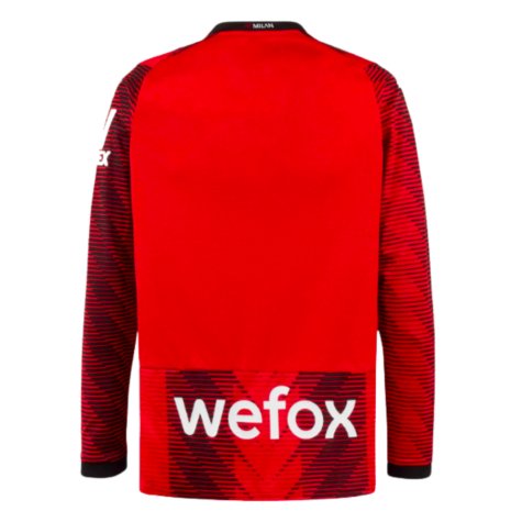 2023-2024 AC Milan Long Sleeve Home Shirt (Your Name)