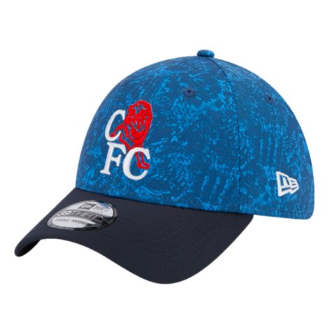 2023-2024 Chelsea Lion Crest All Over 39Thirty Stretch Cap (Blue)