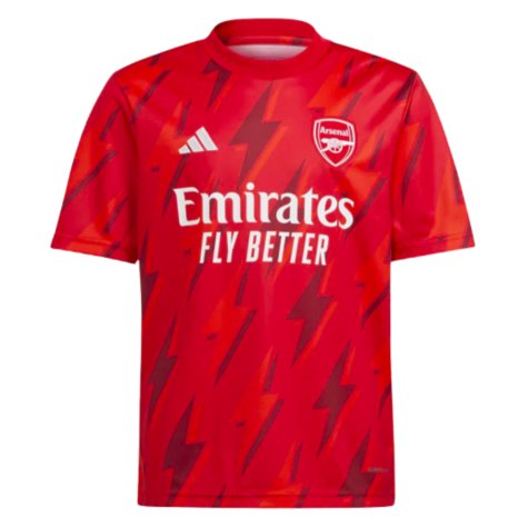 2023-2024 Arsenal Pre-Match Shirt (Red) - Kids (Vieira 21)
