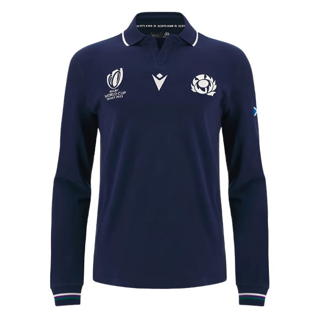 Scotland RWC 2023 Classic Home Rugby Shirt - Long Sleeve (Your Name)