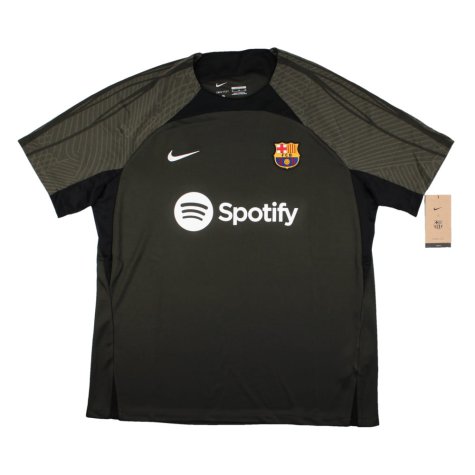2023-2024 Barcelona Strike Dri-Fit Training Shirt (Sequoia) (Your Name)