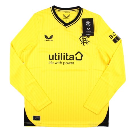 2023-2024 Rangers Home Goalkeeper LS Shirt (Yellow) - Kids (McCrorie 28)