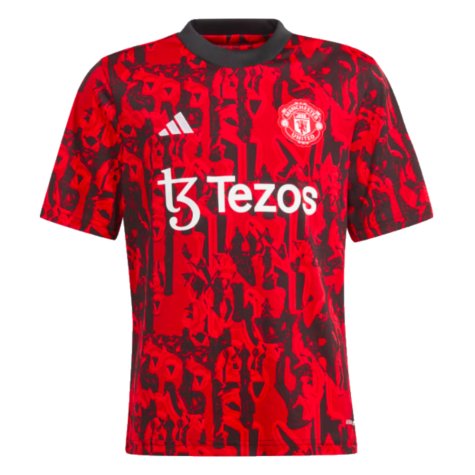 2023-2024 Man Utd Pre-Match Shirt (Red) - Kids (Garnacho 17)