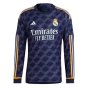 2023-2024 Real Madrid Authentic Long Sleeve Away Shirt (Valverde 15)