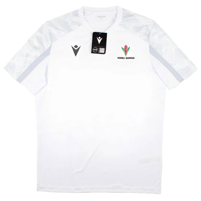 2023-2024 Samoa Rugby Poly Dry Shirt (White) (Your Name)