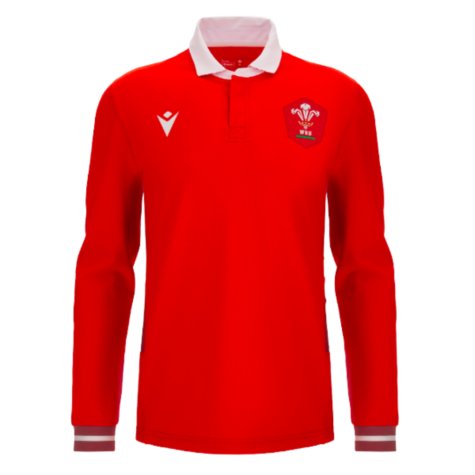 2023-2024 Wales Rugby LS Cotton Home Shirt (Adams 11)