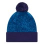 Chelsea Retro Lion All Over Print Blue Bobble Knit Beanie Hat
