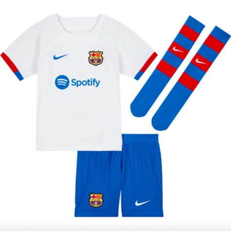 2023-2024 Barcelona Away Little Boys Mini Kit (Pedri 8)