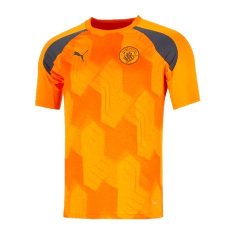 2023-2024 Man City Pre-Match Jersey (Orange) (Kelly 9)