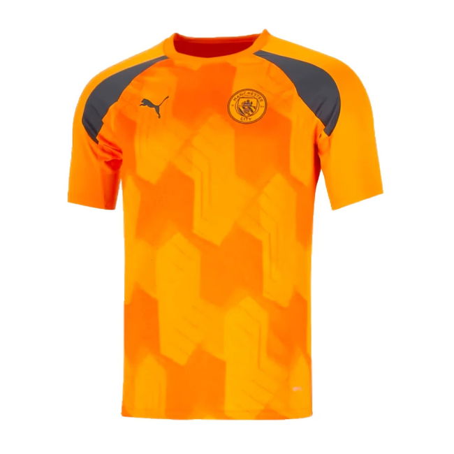 2023-2024 Man City Pre-Match Jersey (Orange) (Your Name)