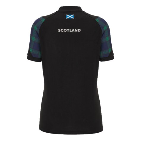 2023-2024 Scotland Rugby Travel Polo Shirt (Black) - Ladies
