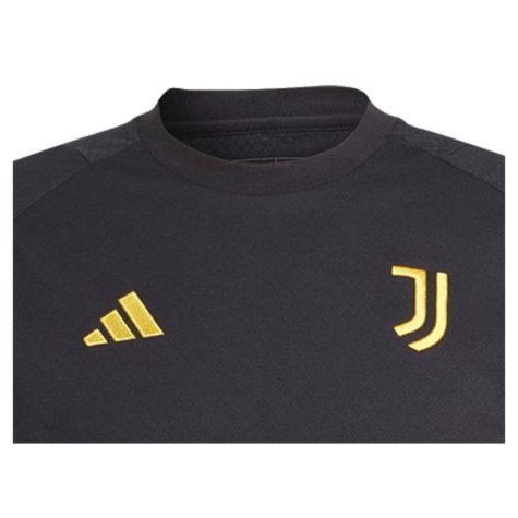 2023-2024 Juventus Cotton Tee (Black) (VLAHOVIC 9)