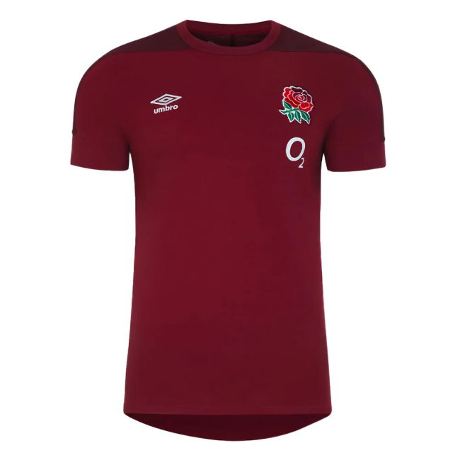 2023-2024 England Rugby Presentation T-Shirt (Tibetan Red) (Your Name)