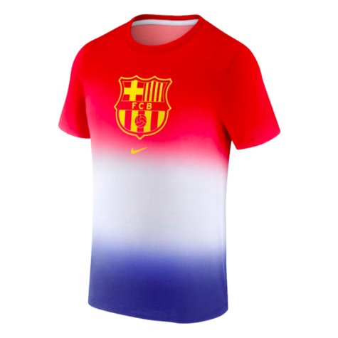 2023-2024 Barcelona Crest Tee (Blue) (F De Jong 21)