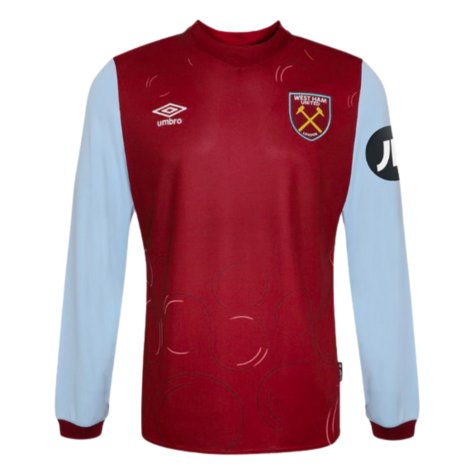 2023-2024 West Ham Long Sleeve Home Shirt (Kids) (Mavropanos 15)