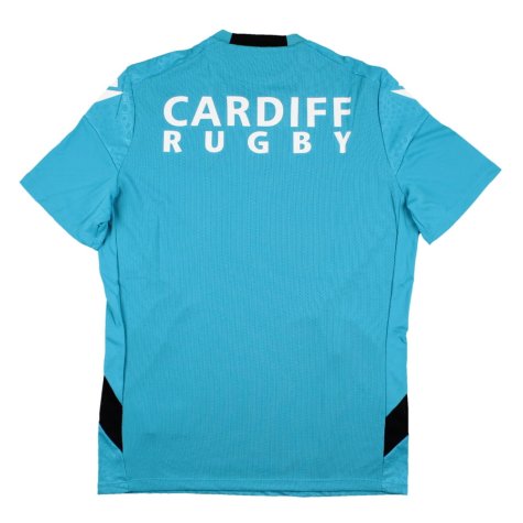 2023-2024 Cardiff Blues Rugby Training Poly Shirt (Aqua) (Your Name)