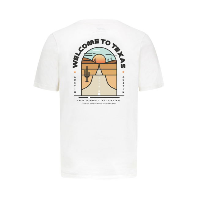 2023 F1 Formula 1 Mens T-Shirt Cotton Austin RS White
