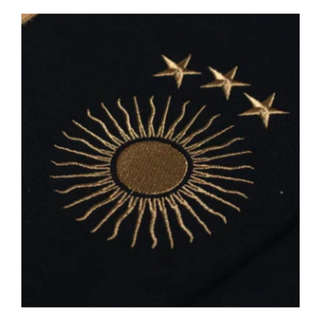 Argentina Retro Football Hoodie El Sol Black