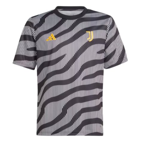 2023-2024 Juventus Pre-Match Shirt (Black) - Kids (DEL PIERO 10)