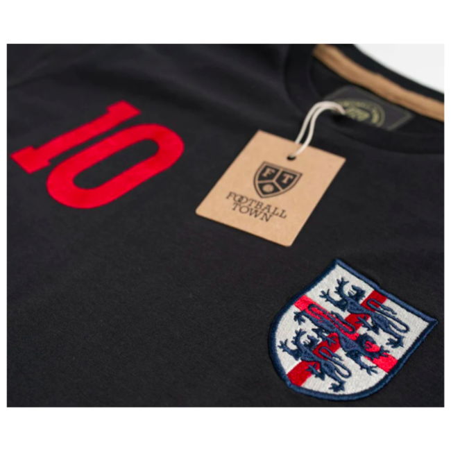 England The Lions Cross 10 Black Retro Shirt