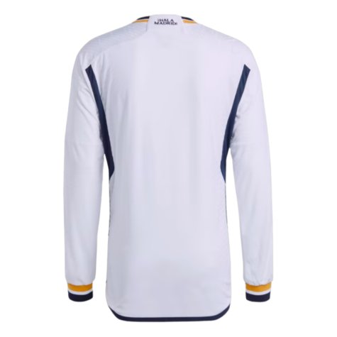 2023-2024 Real Madrid Authentic Long Sleeve Home Shirt (Vini Jr 7)
