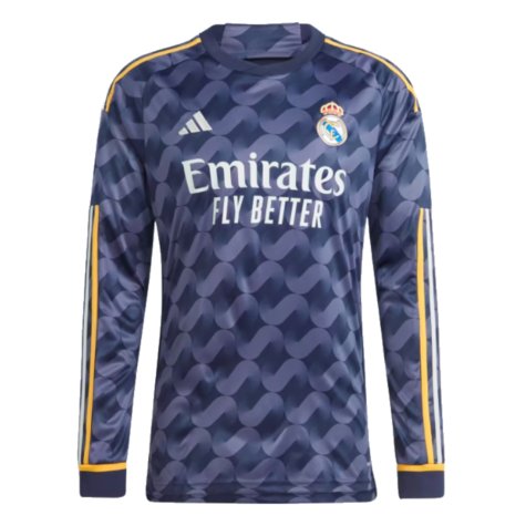 2023-2024 Real Madrid Long Sleeve Away Shirt (Bellingham 5)
