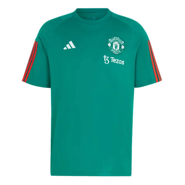2023-2024 Man Utd Training Tee (Green) (Your Name)