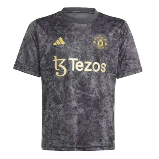 2023-2024 Man Utd Pre-Match Shirt (Black) - Kids (Beckham 7)