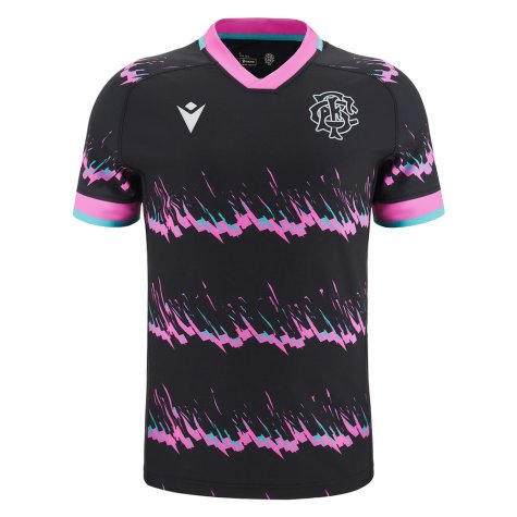 2024-2025 Barbarians Rugby Training Jersey (Black-Pink) (Your Name)